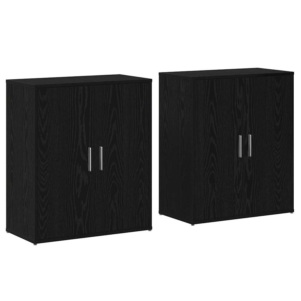 Skåp 2 pcs Svart ek 60 x 31 x 70 cm Konstruerat trä