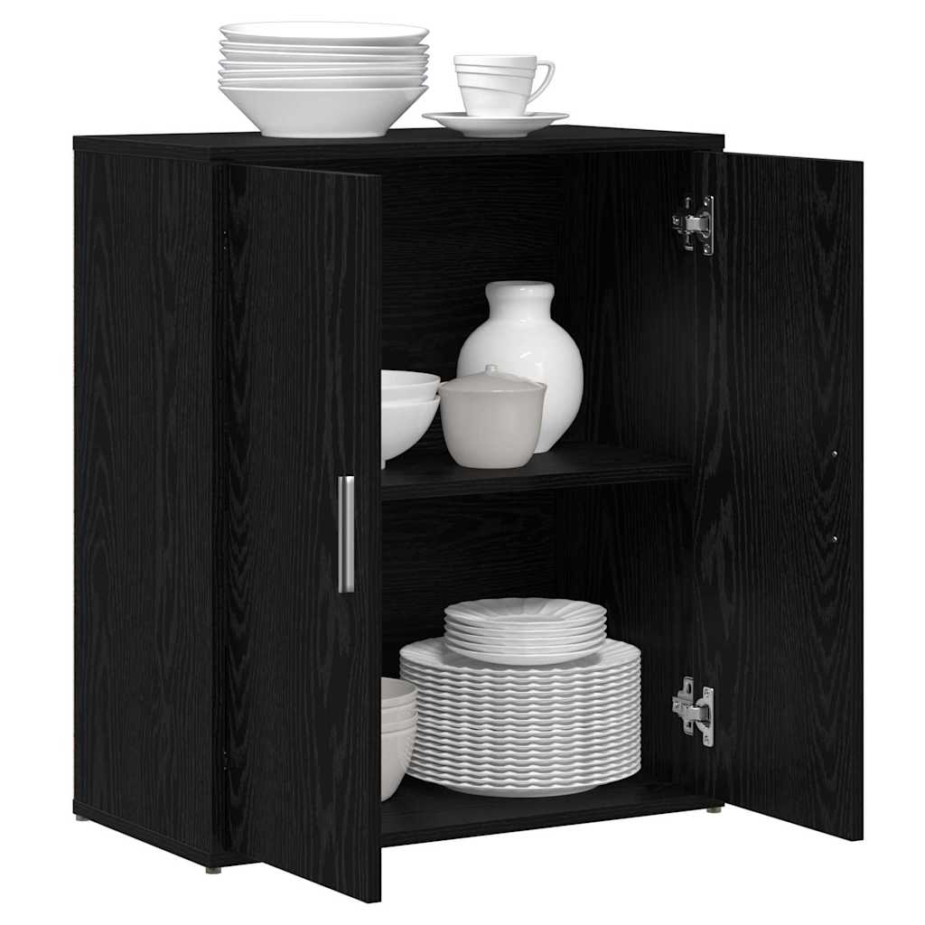 Skåp 2 pcs Svart ek 60 x 31 x 70 cm Konstruerat trä