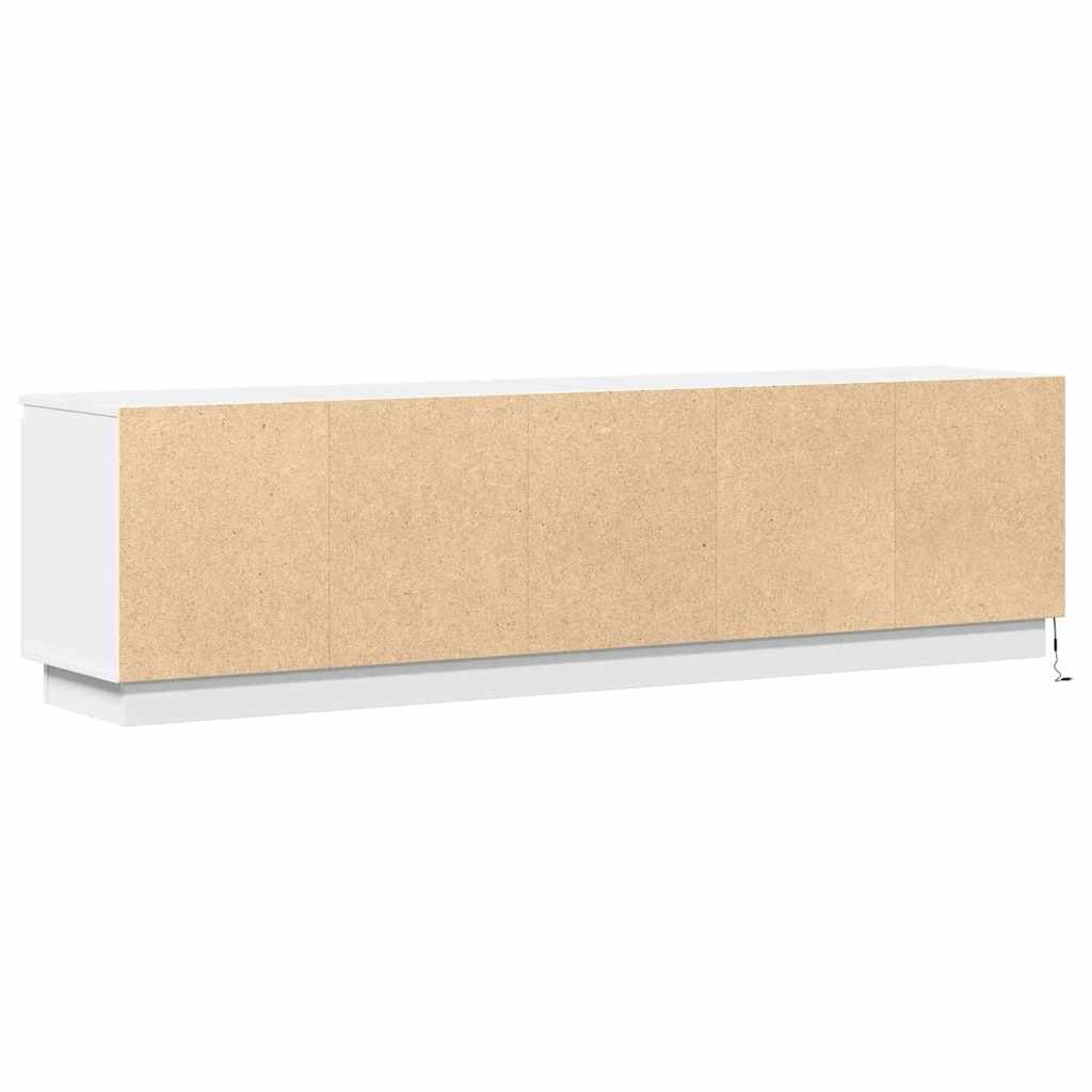 TV-skåp med LED Vit 180 x 38 x 49 cm Konstruerat trä