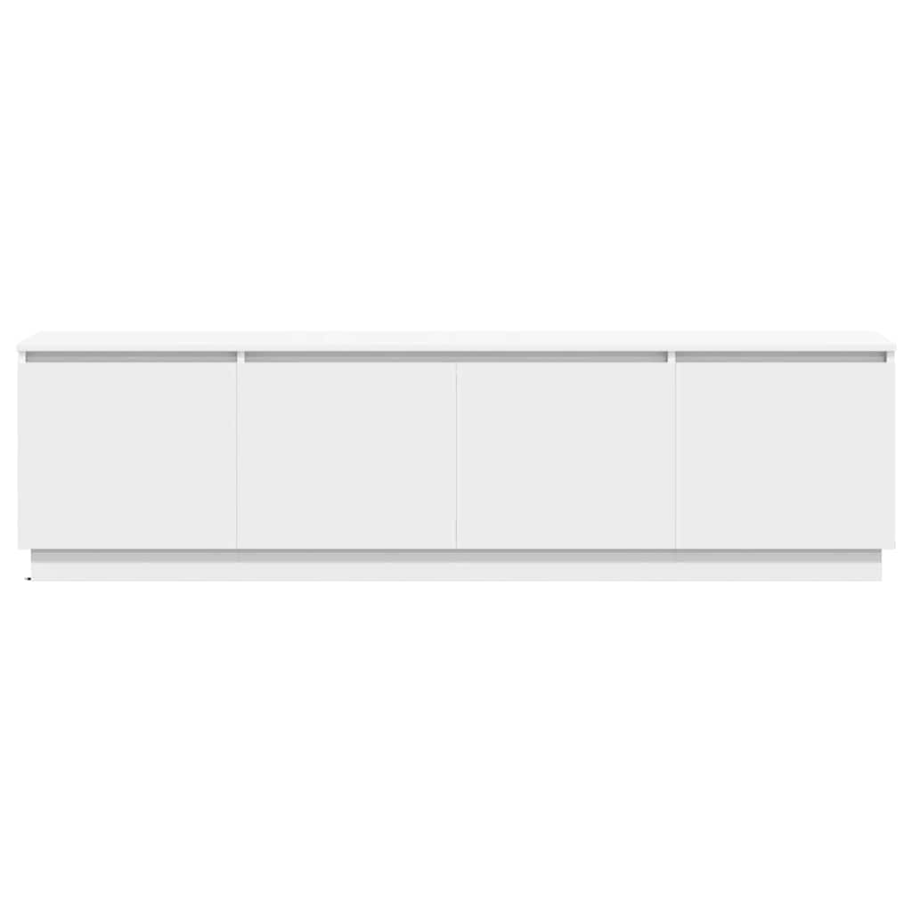 TV-skåp med LED Vit 180 x 38 x 49 cm Konstruerat trä