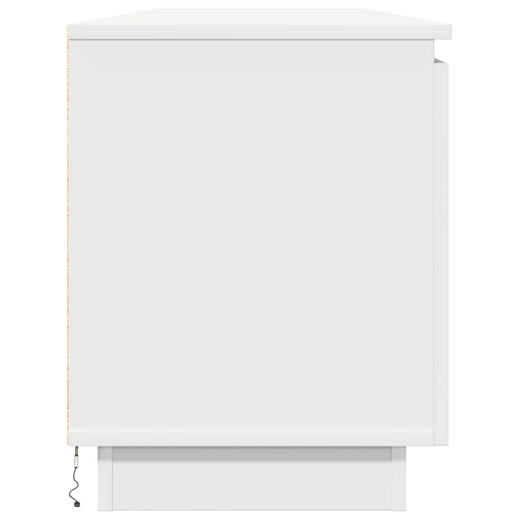 TV-skåp med LED Vit 180 x 38 x 49 cm Konstruerat trä