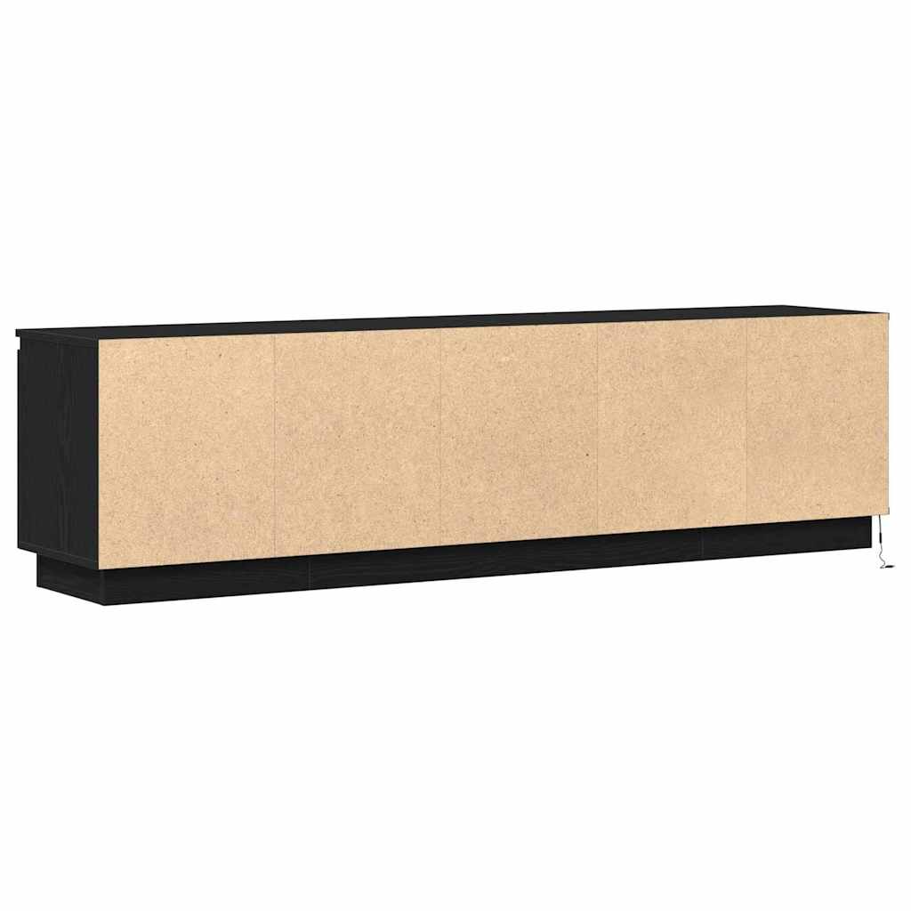 TV-skåp med LED Svart ek 180 x 38 x 49 cm Konstruerat trä