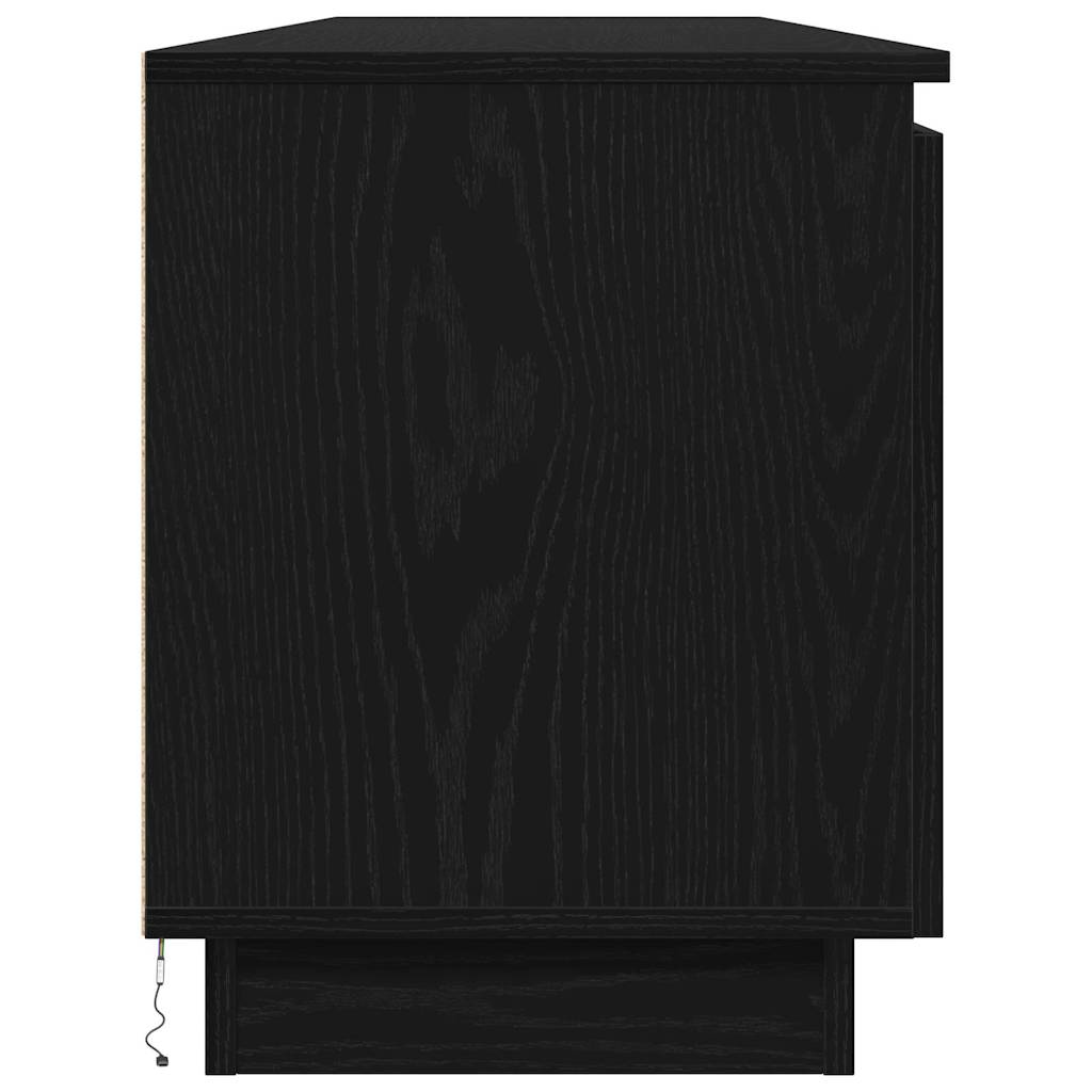 TV-skåp med LED Svart ek 180 x 38 x 49 cm Konstruerat trä