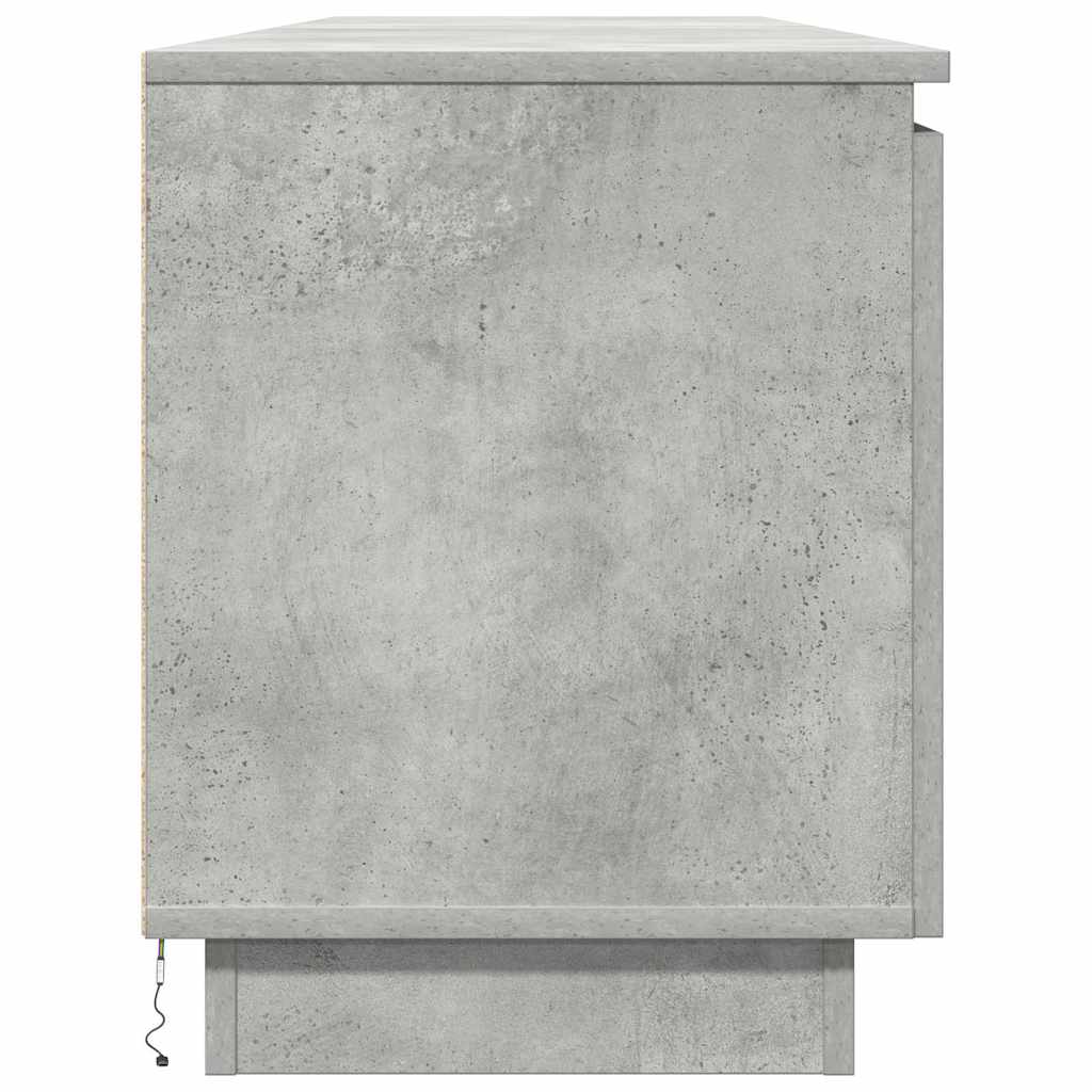 TV-skåp med LED Betonggrå 180 x 38 x 49 cm Konstruerat trä
