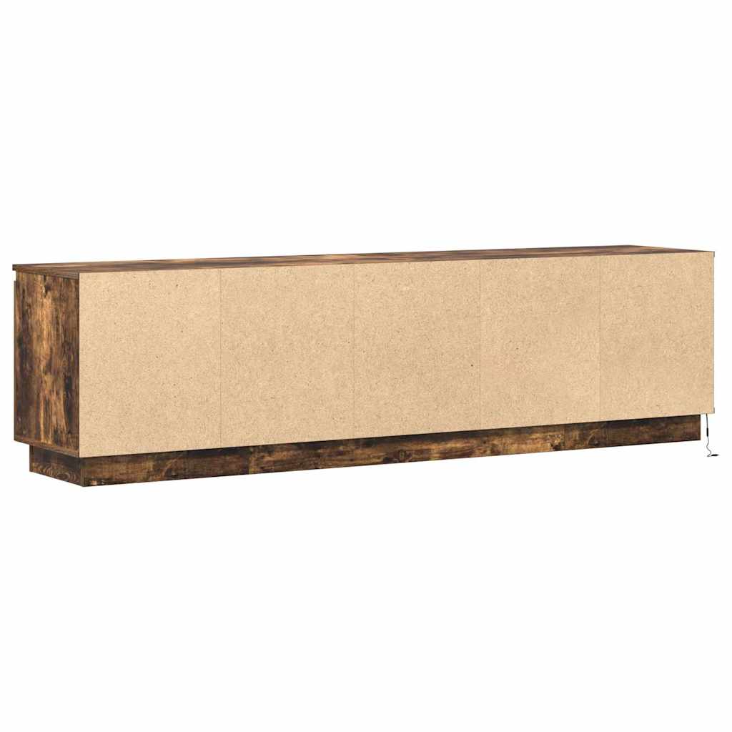 TV-skåp med LED Rökfärgad ek 180 x 38 x 49 cm Konstruerat trä