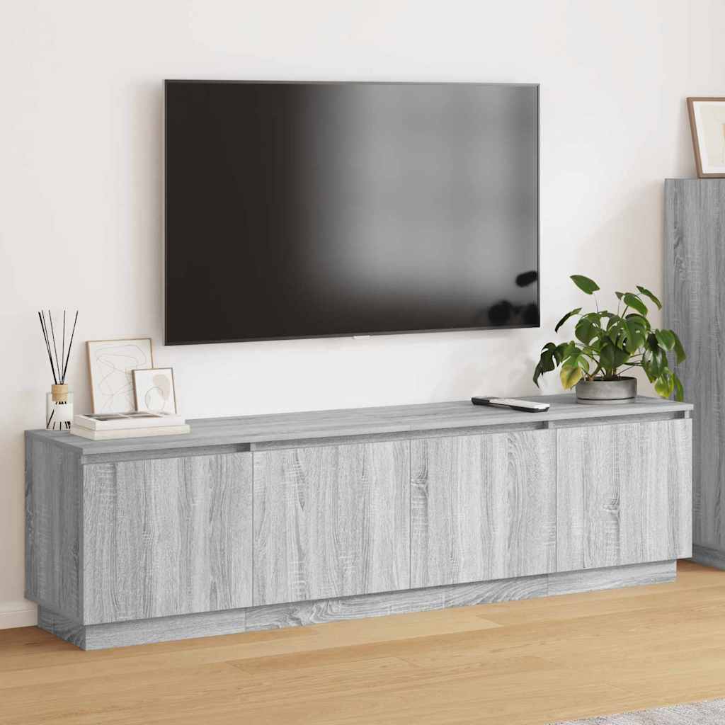 TV-skåp med LED Grå sonoma 180 x 38 x 49 cm Konstruerat trä