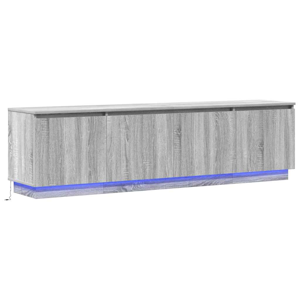 TV-skåp med LED Grå sonoma 180 x 38 x 49 cm Konstruerat trä