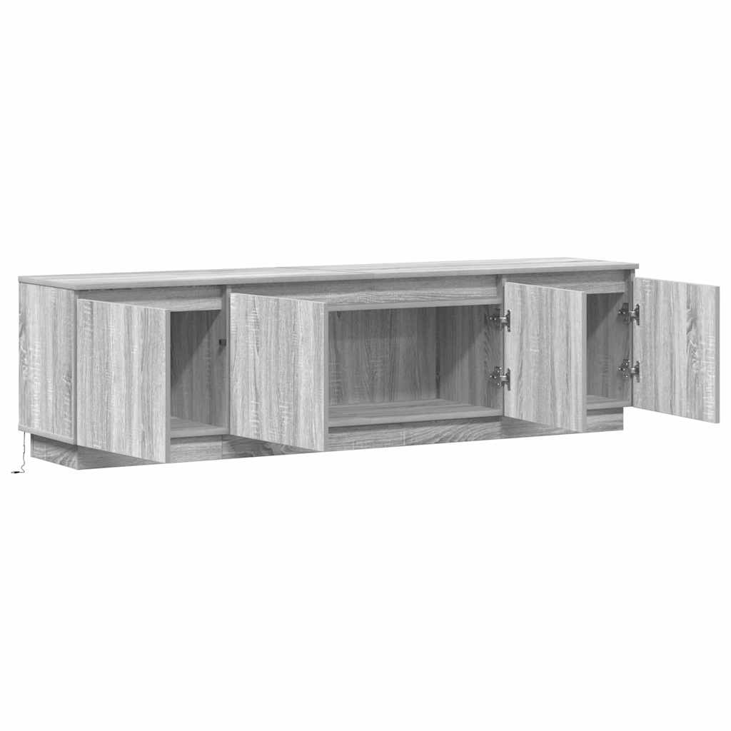 TV-skåp med LED Grå sonoma 180 x 38 x 49 cm Konstruerat trä
