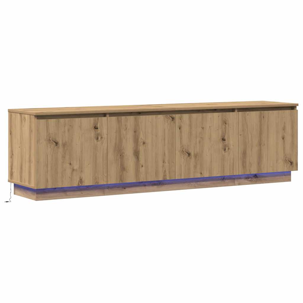 TV-skåp med LED artisan ek 180 x 38 x 49 cm Konstruerat trä