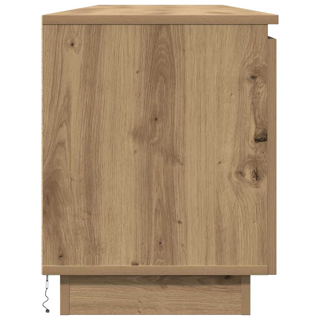 TV-skåp med LED artisan ek 180 x 38 x 49 cm Konstruerat trä
