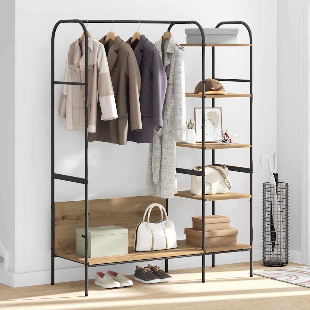 Klädhängare med hylla Beige 120 x 44 x 160 cm Konstruerat trä