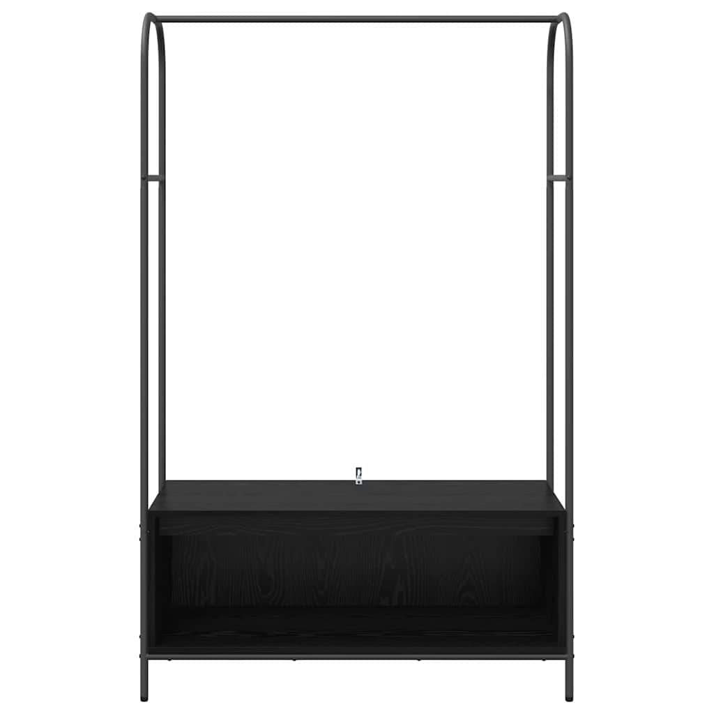 Klädhängare med lagring Svart 100 x 44 x 160 cm Konstruerat trä