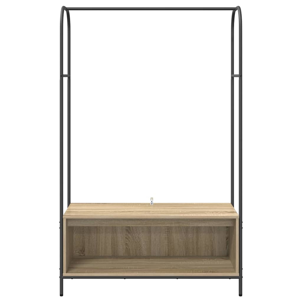 Klädhängare med lagring Brun 100 x 44 x 160 cm Konstruerat trä