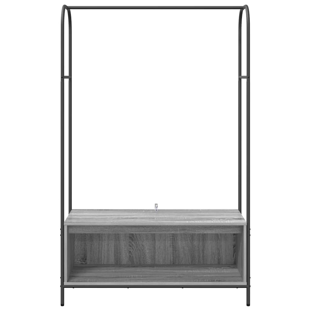 Klädhängare med lagring Grå 100 x 44 x 160 cm Konstruerat trä