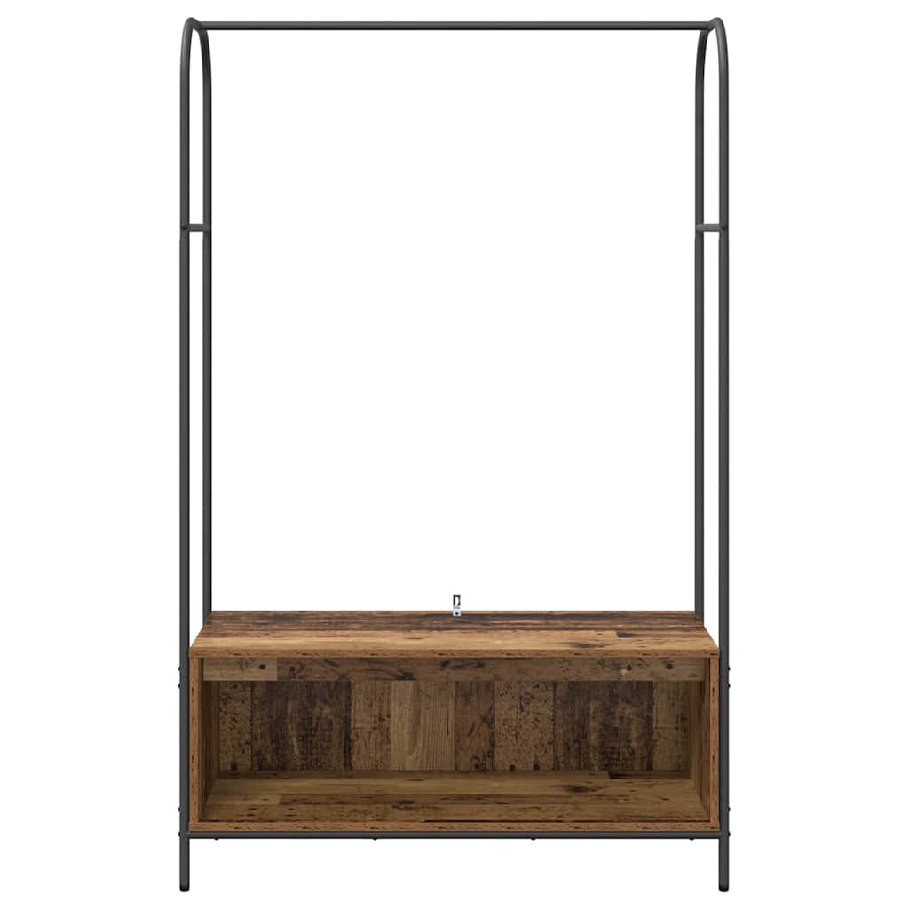 Klädhängare med lagring Brun 100 x 44 x 160 cm Konstruerat trä