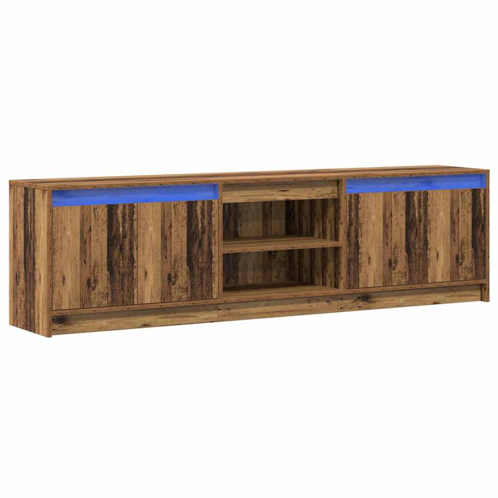 TV-skåp med LED -remsljus Brun 180 x 34 x 50 cm Konstruerat trä