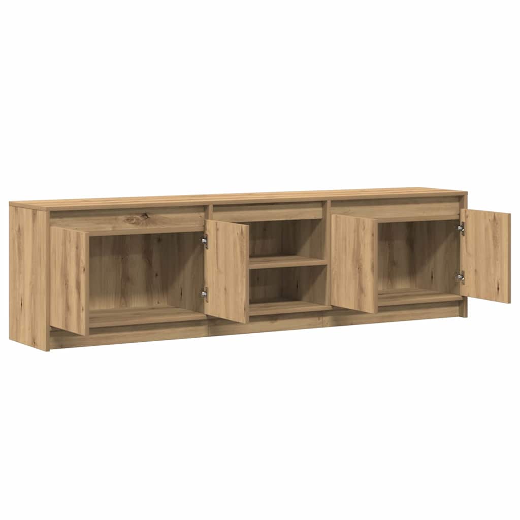 TV-skåp med LED -remsljus Brun 182 x 34 x 50 cm Konstruerat trä