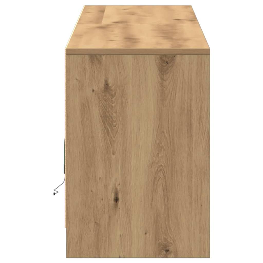 TV-skåp med LED -remsljus Brun 182 x 34 x 50 cm Konstruerat trä