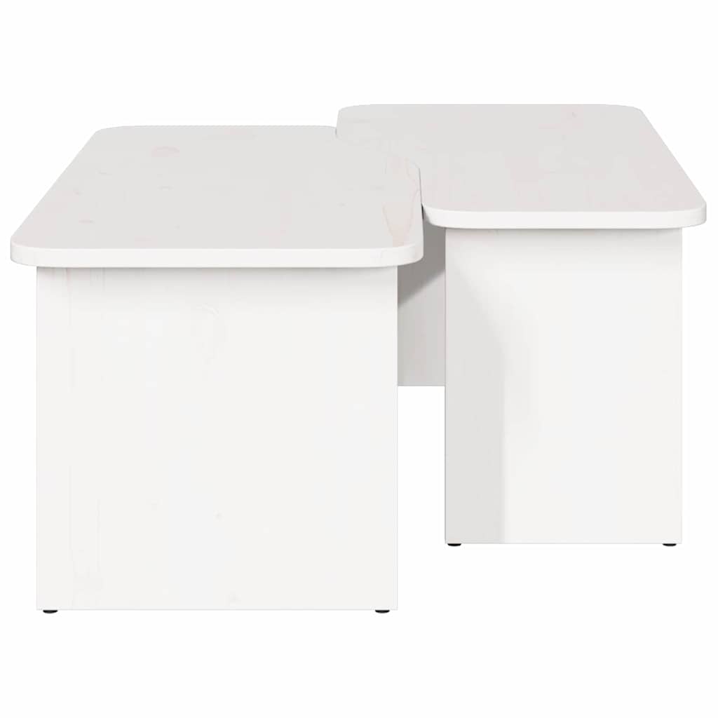 Soffbord Vit 100 x 69 x 35.5 cm Massiv furu