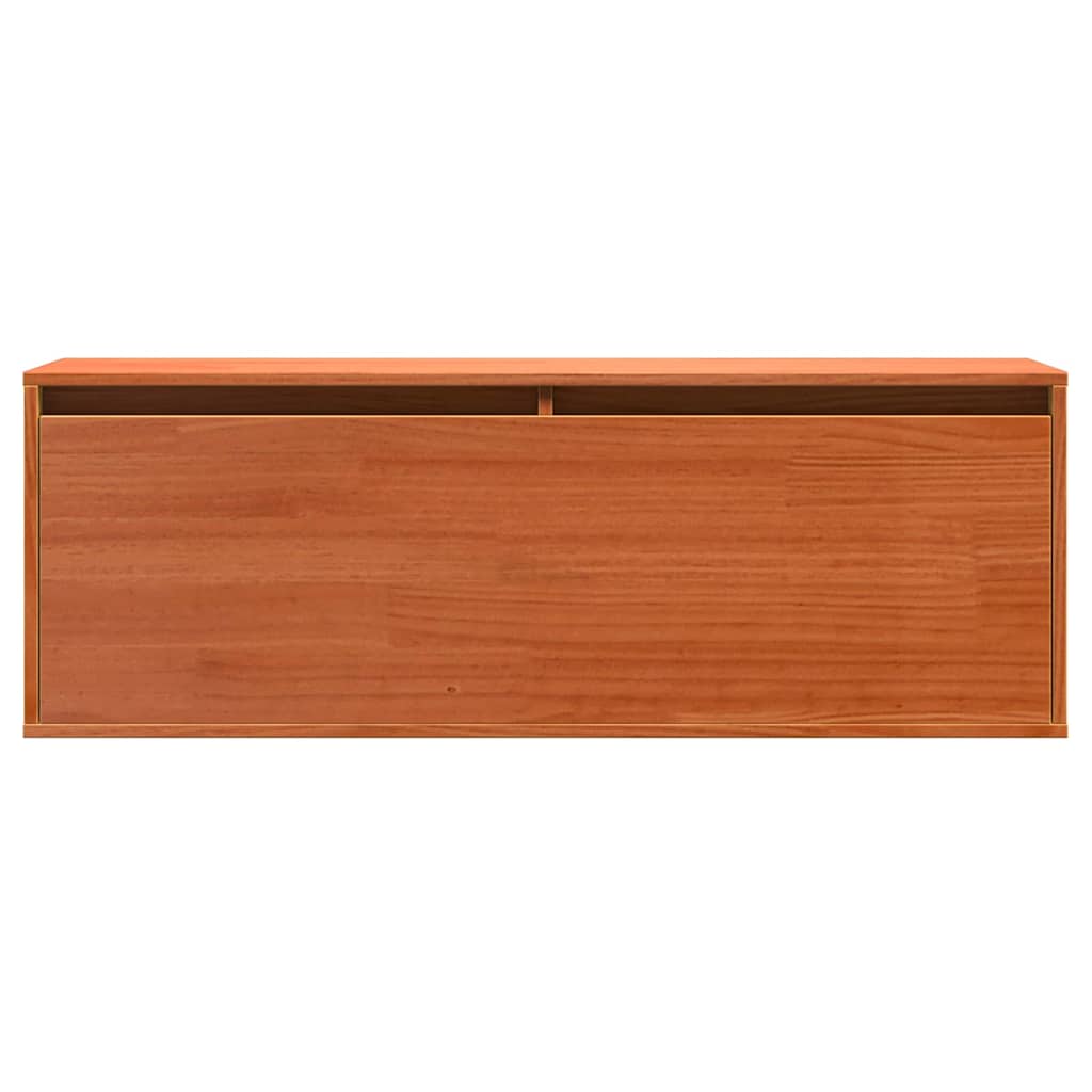 Väggskåp Väggmonterad Vaxbrun 100 x 30 x 35 cm Massiv furu