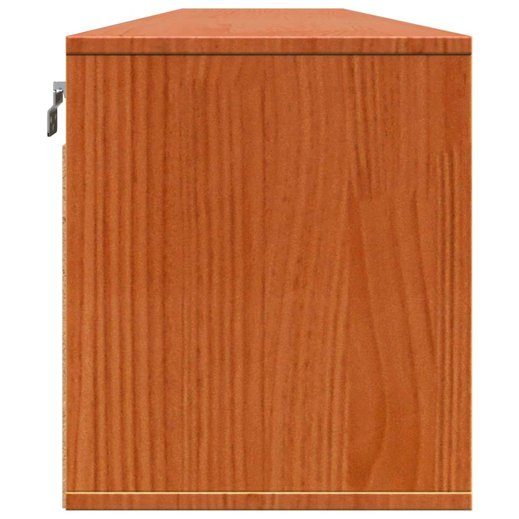Väggskåp med hylla 2 pcs Vaxbrun 100 x 30 x 35 cm Massiv furu