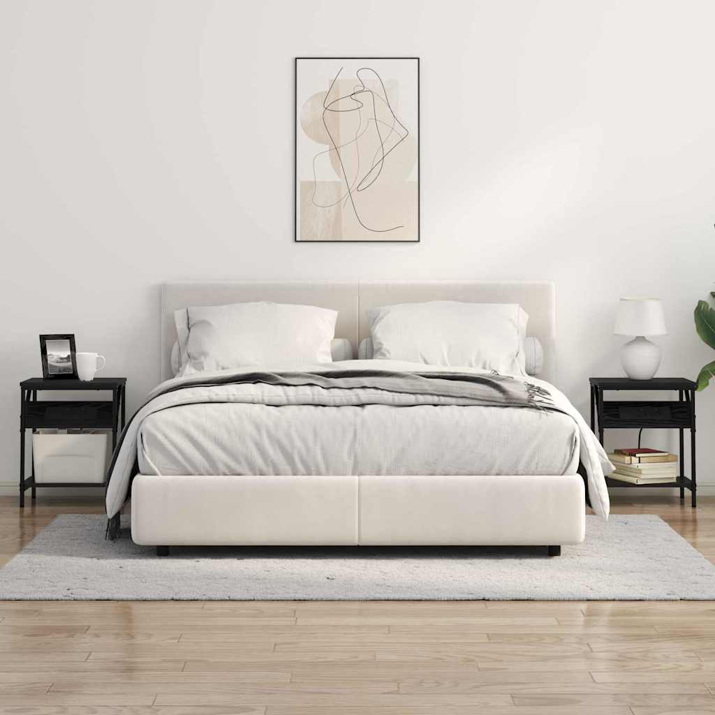 Sängbord 2 pcs Svart ek 38 x 30 x 48 cm Konstruerat trä