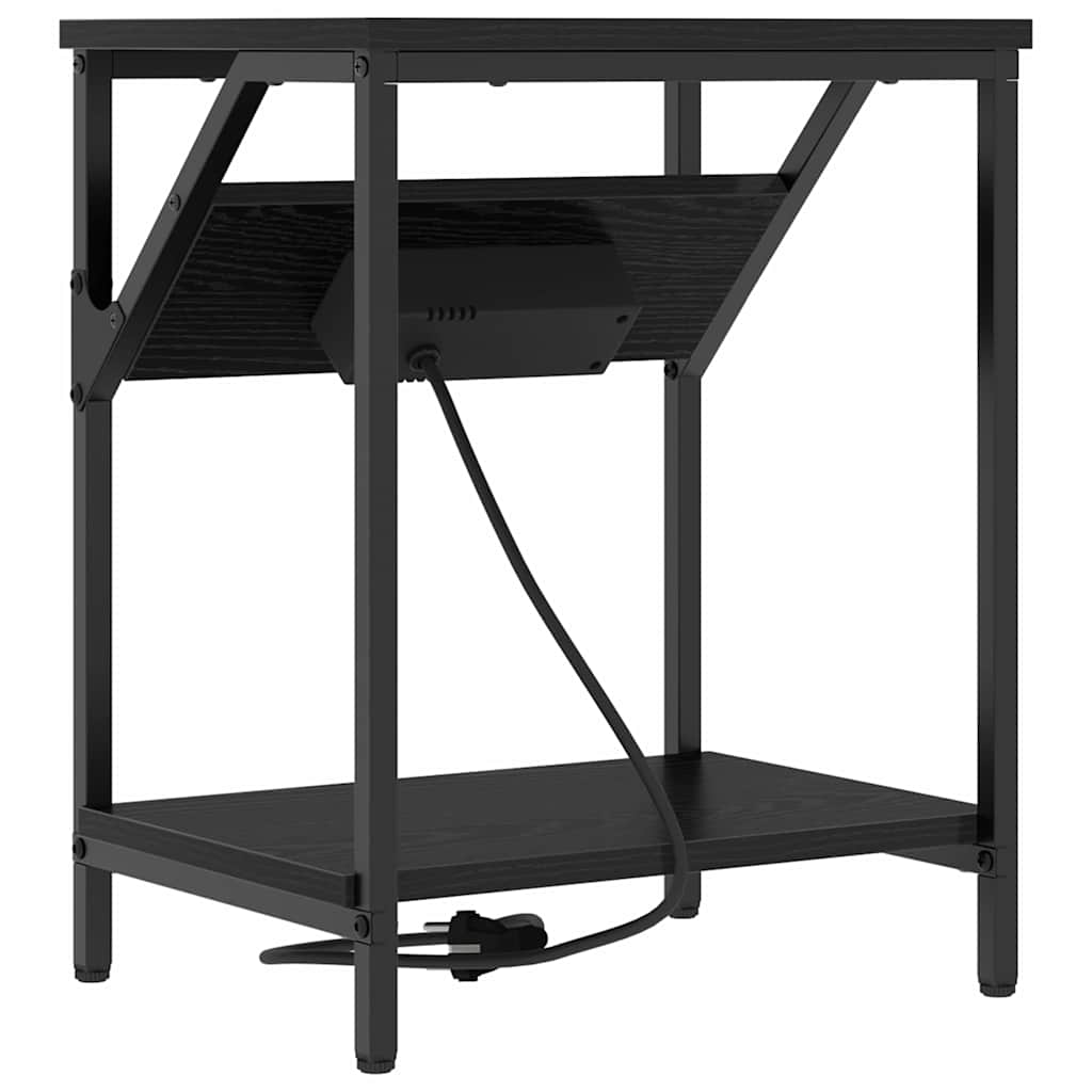 Sängbord 2 pcs Svart ek 38 x 30 x 48 cm Konstruerat trä