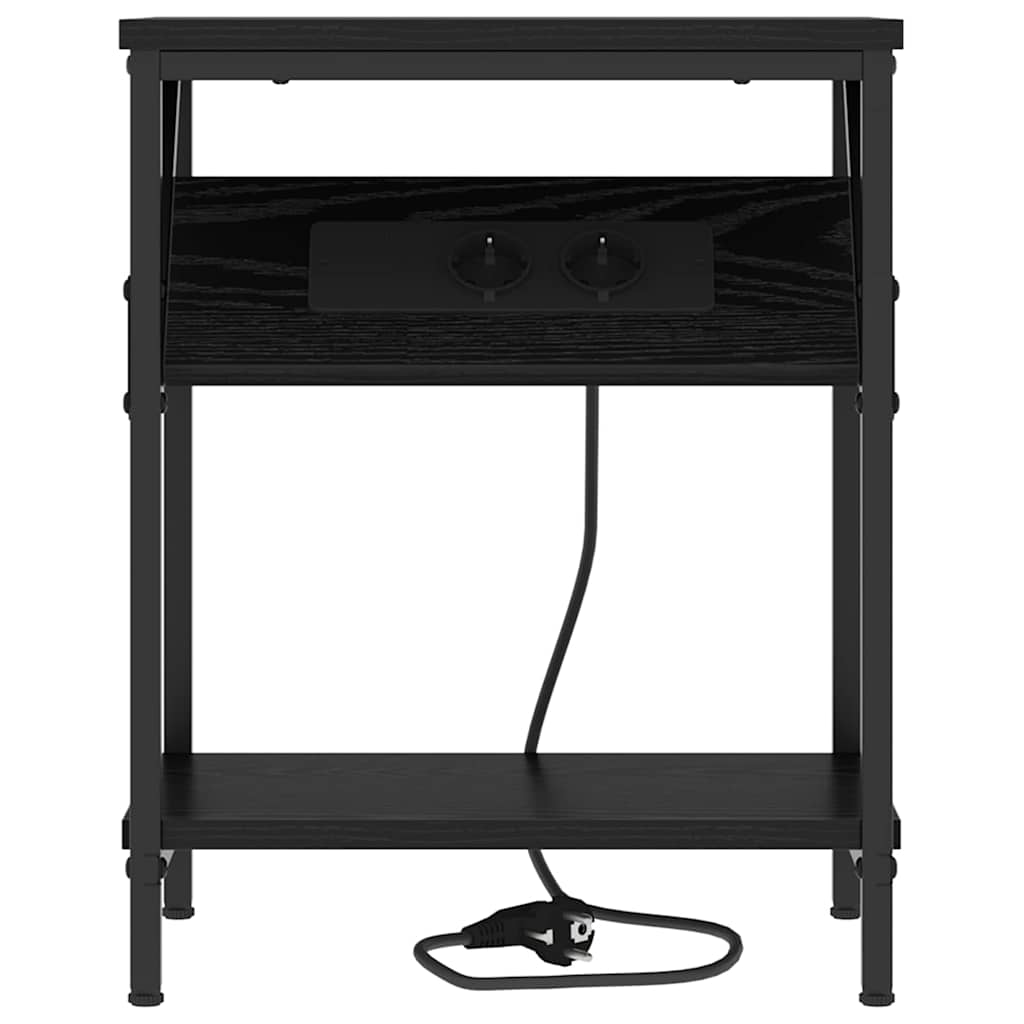 Sängbord 2 pcs Svart ek 38 x 30 x 48 cm Konstruerat trä