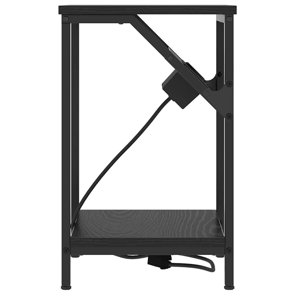 Sängbord 2 pcs Svart ek 38 x 30 x 48 cm Konstruerat trä
