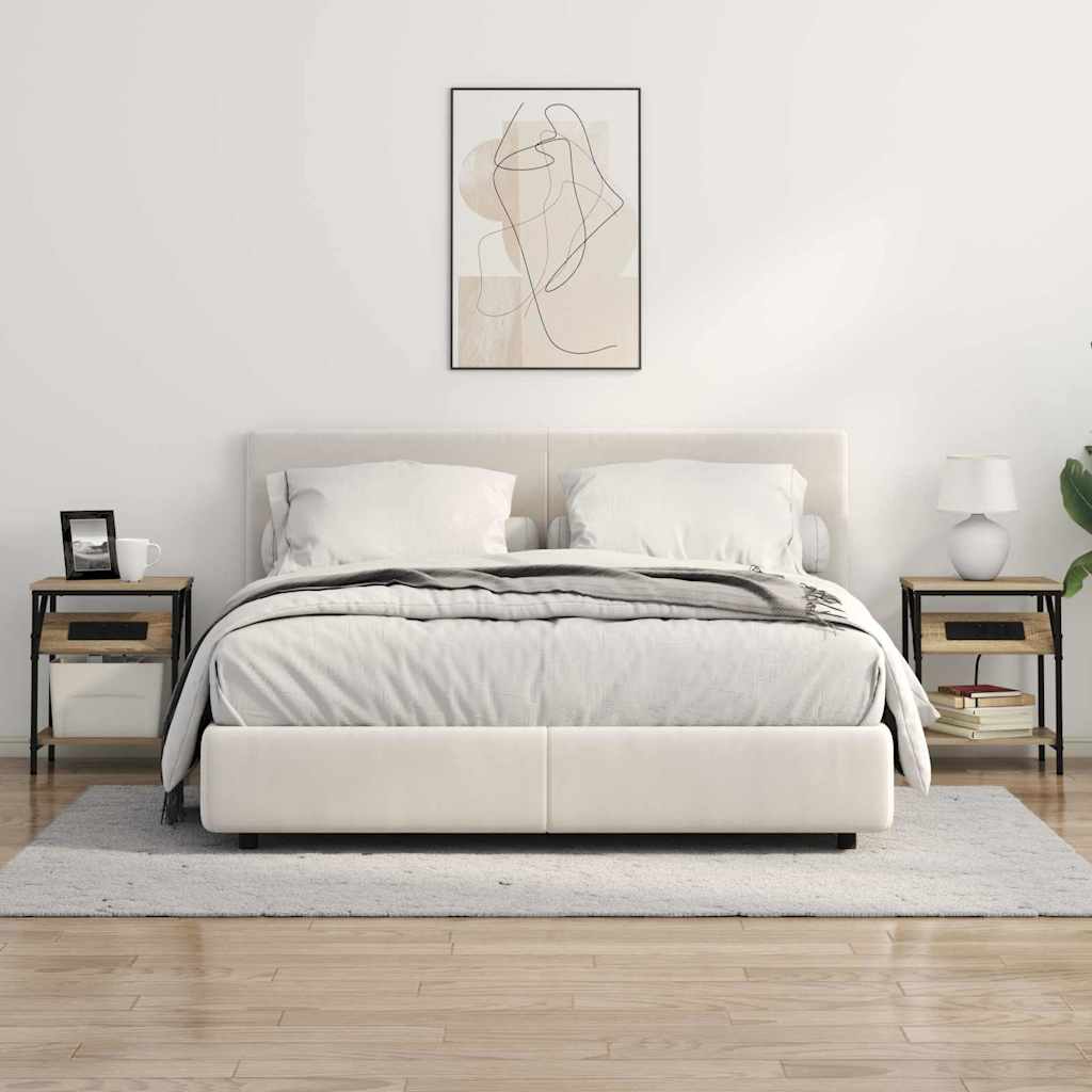 Sängbord 2 pcs Sonoma ek 38 x 30 x 48 cm Konstruerat trä