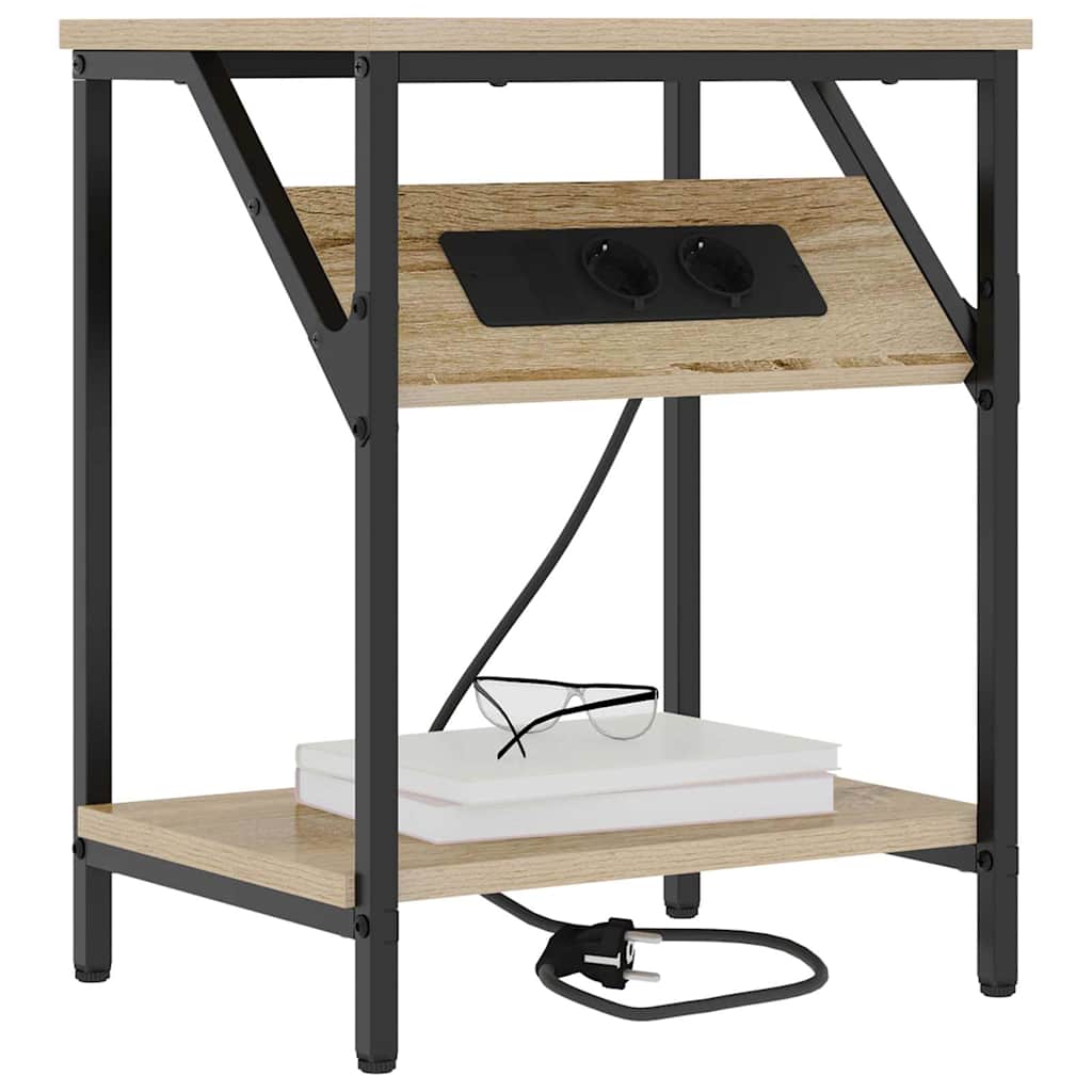 Sängbord 2 pcs Sonoma ek 38 x 30 x 48 cm Konstruerat trä