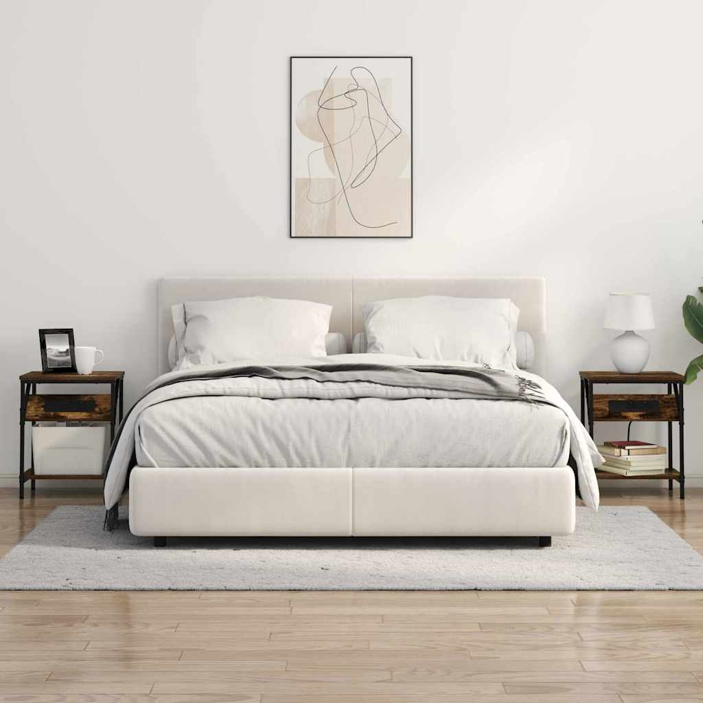 Sängbord 2 pcs Rökfärgad ek 38 x 30 x 48 cm Konstruerat trä