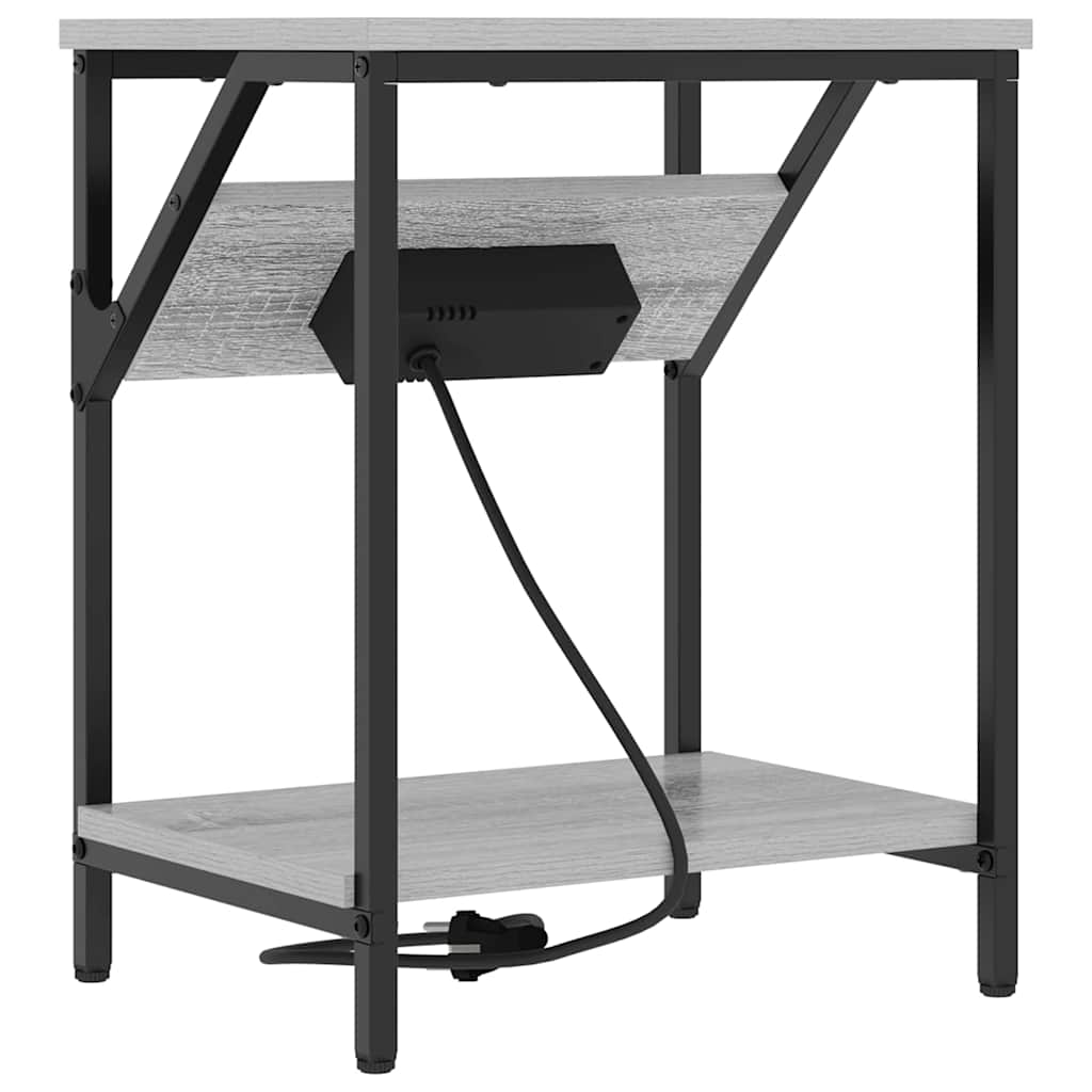 Sängbord 2 pcs Grå sonoma 38 x 30 x 48 cm Konstruerat trä