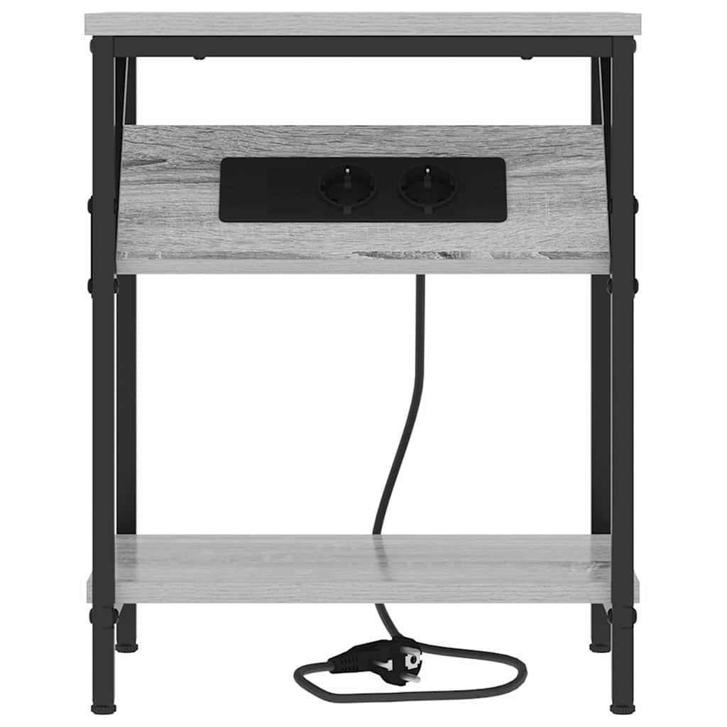 Sängbord 2 pcs Grå sonoma 38 x 30 x 48 cm Konstruerat trä