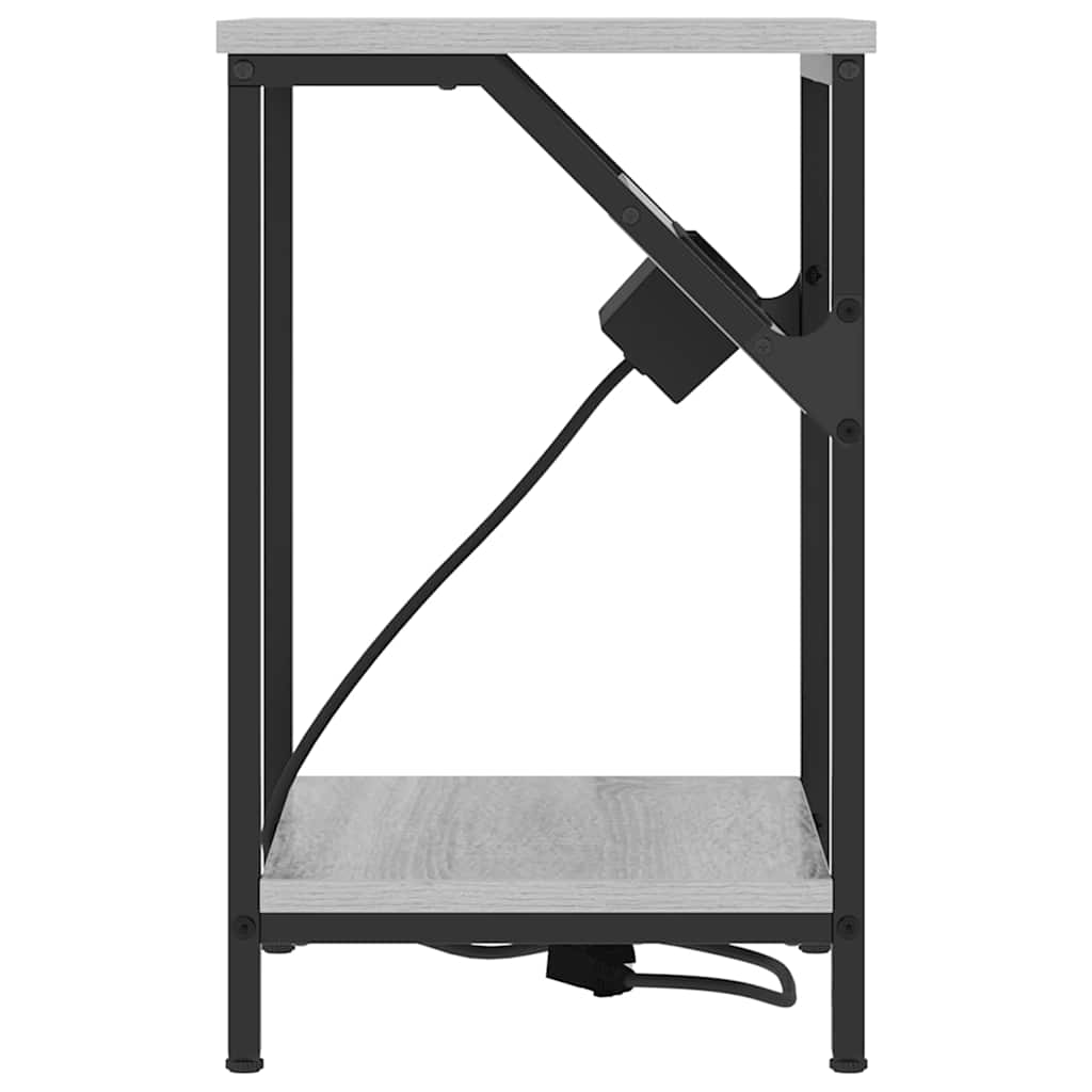 Sängbord 2 pcs Grå sonoma 38 x 30 x 48 cm Konstruerat trä
