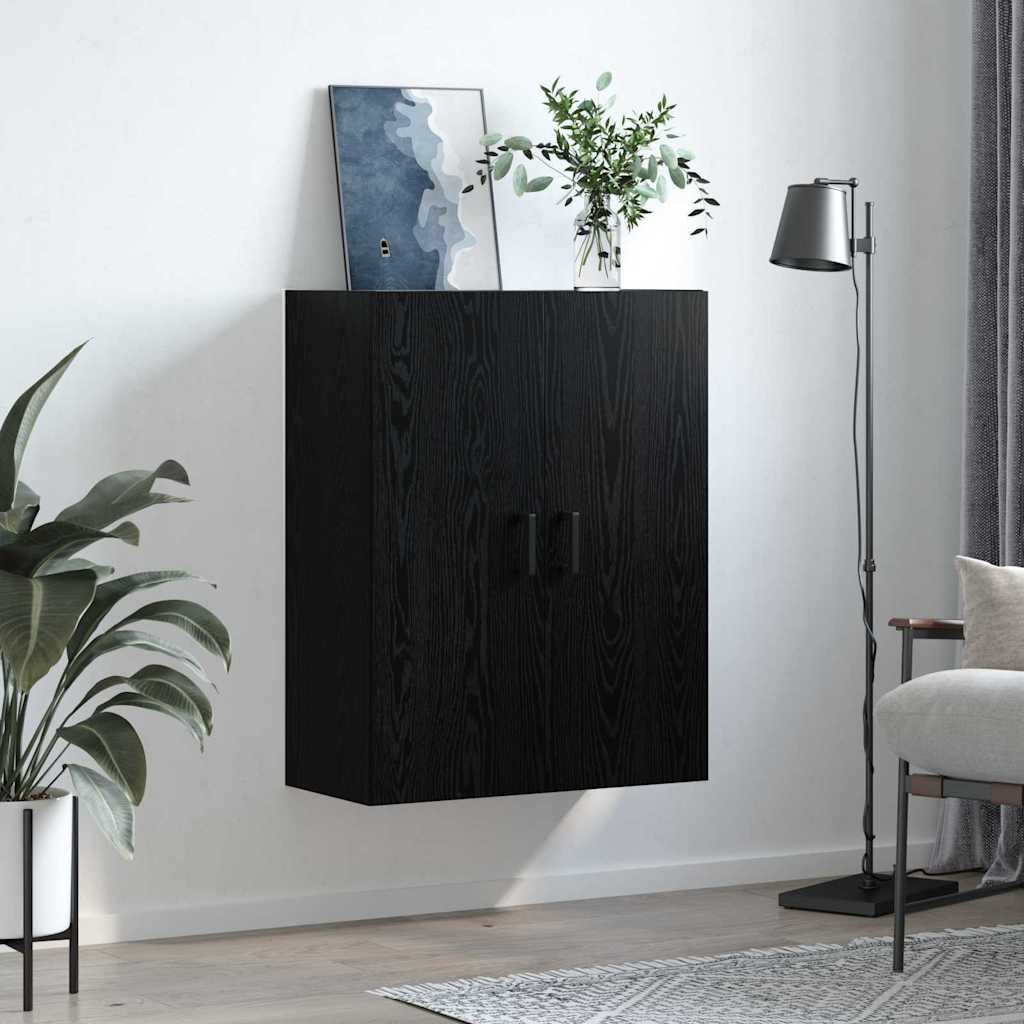 Väggskåp Väggmonterad Svart 69.5 x 34 x 90 cm Konstruerat trä