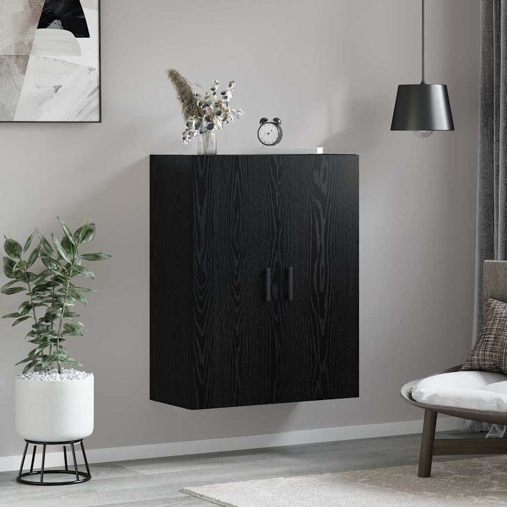 Väggskåp Svart ek 69.5 x 34 x 90 cm Konstruerat trä