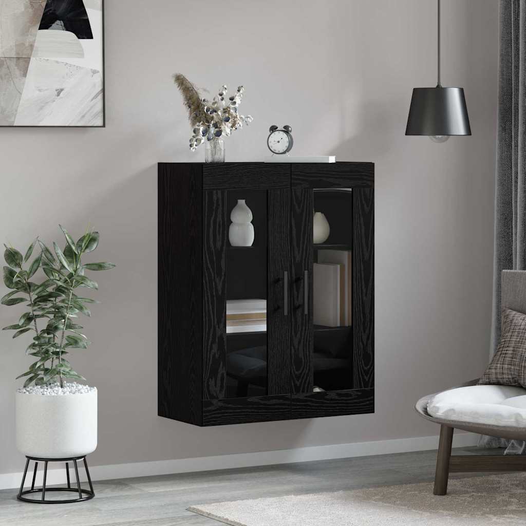 Väggskåp Svart ek 69.5 x 34 x 90 cm Konstruerat trä