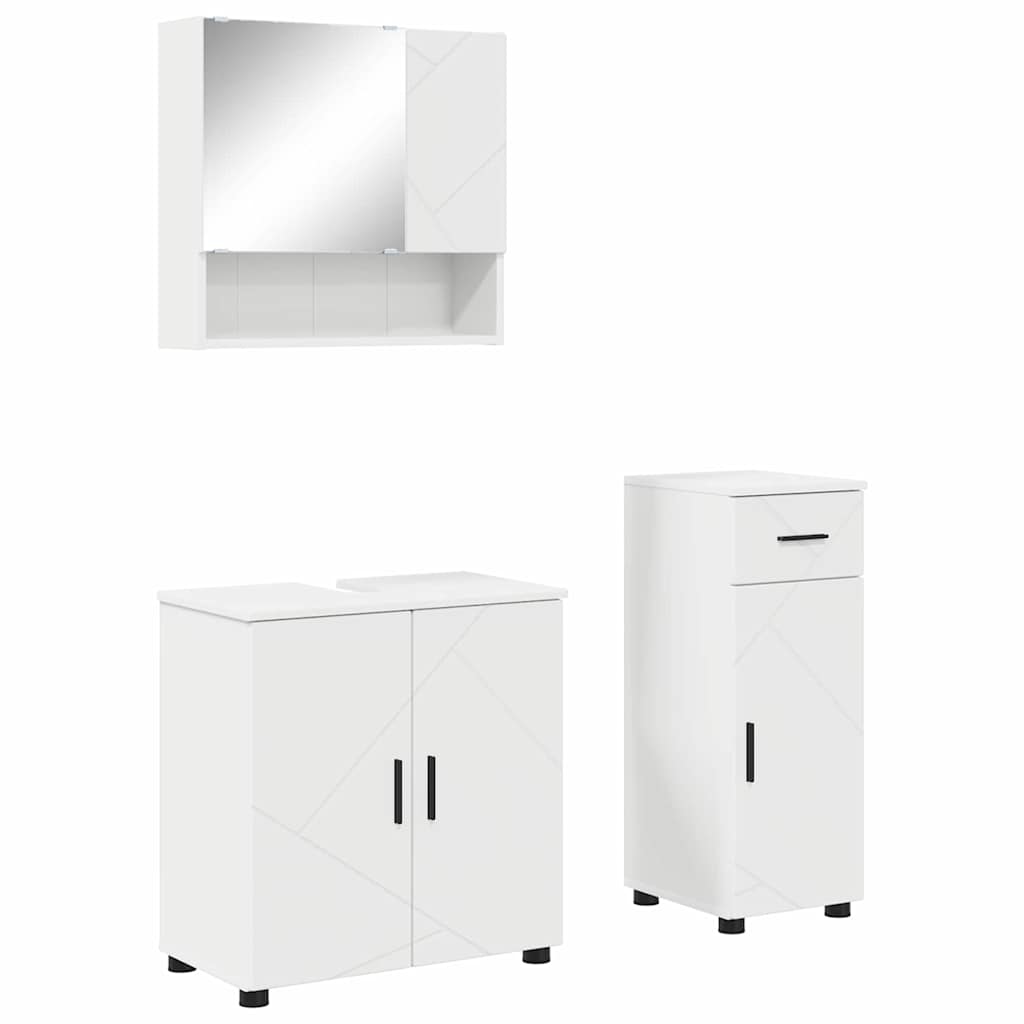 Badrumsmöbelset 3 pcs Vit 61 x 35 x 64 cm