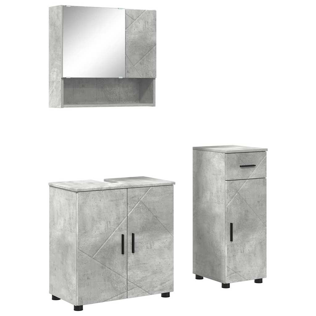 Badrumsmöbelset 3 pcs Betonggrå 61 x 35 x 64 cm