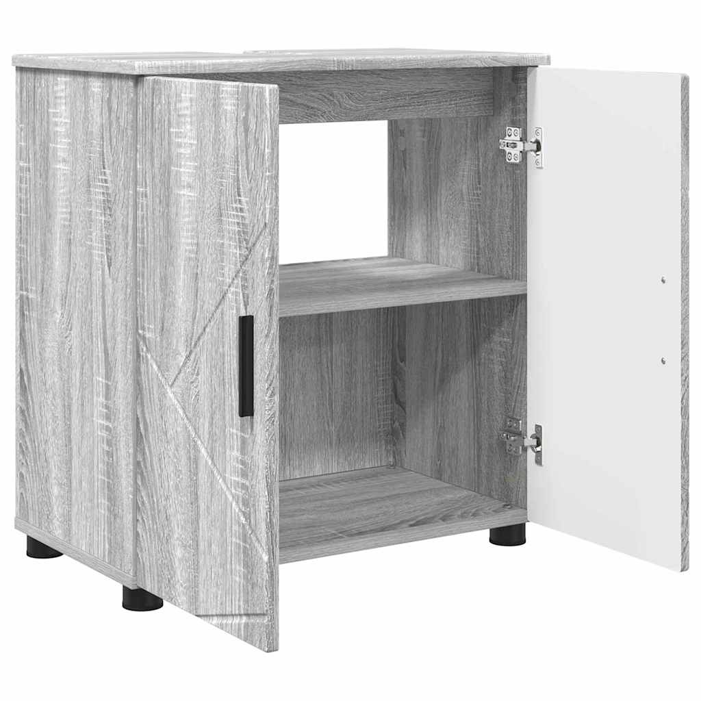 Badrumsmöbelset med låda 3 pcs Sonoma Grå 61 x 35 x 64 cm