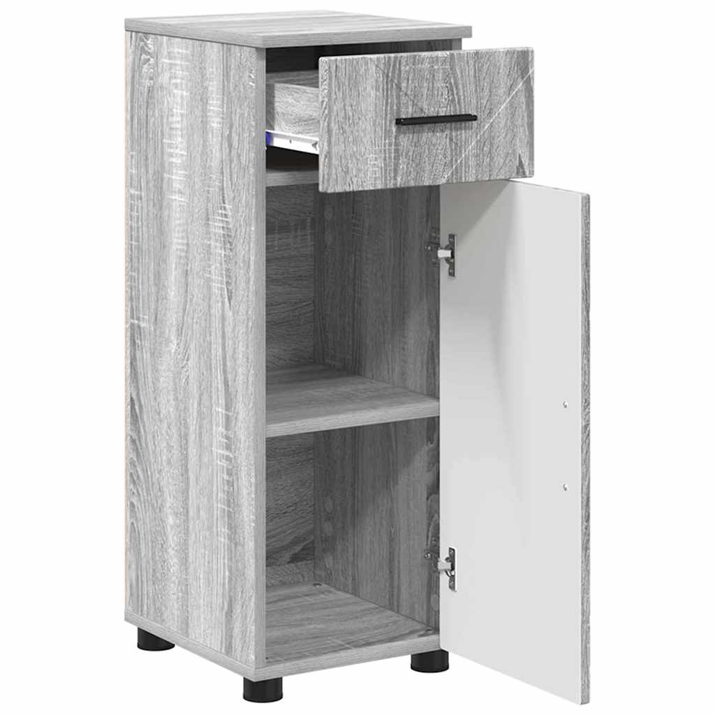 Badrumsmöbelset med låda 3 pcs Sonoma Grå 61 x 35 x 64 cm