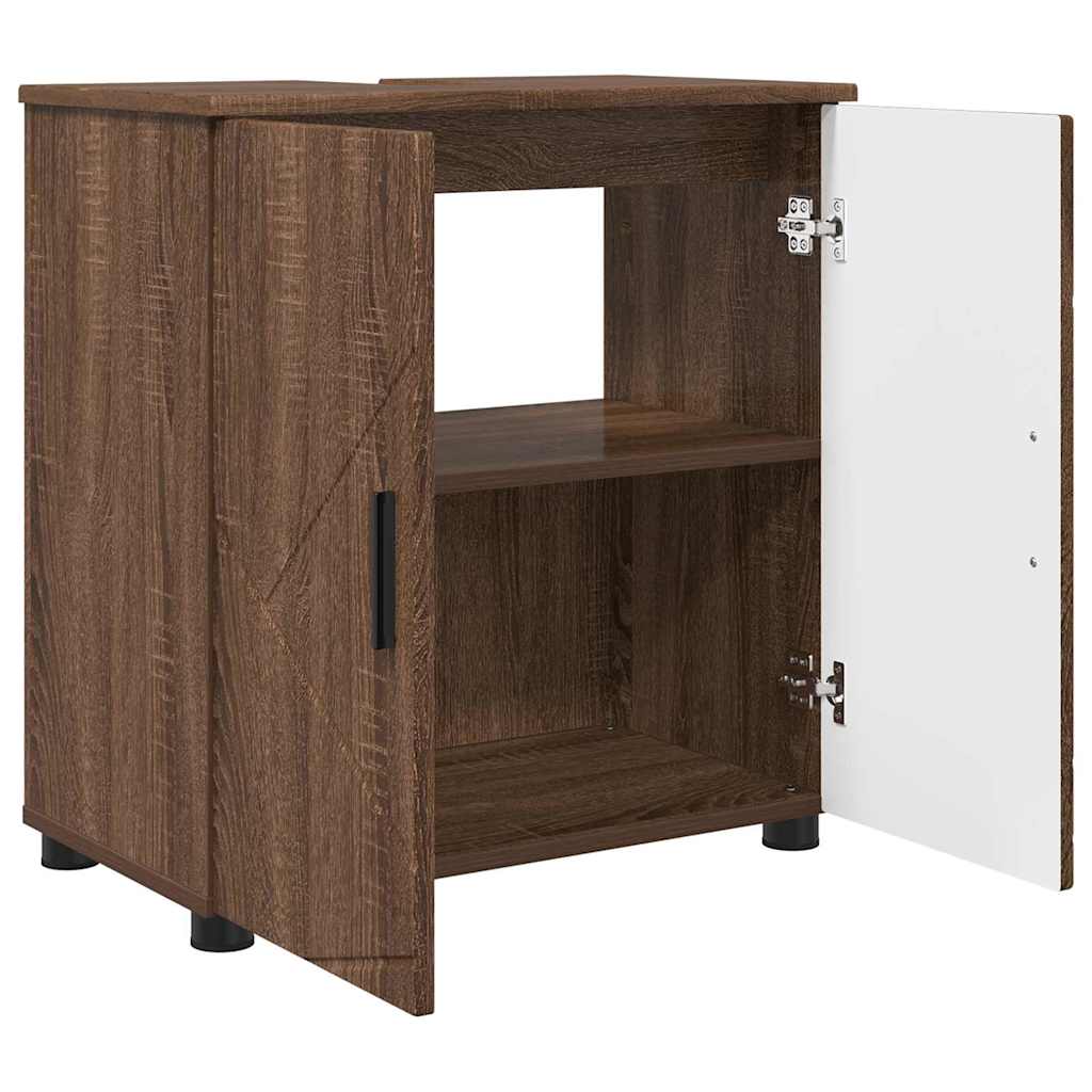 Badrumsmöbelset 3 pcs Brun Ek 61 x 35 x 64 cm