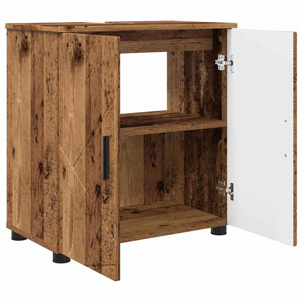 Badrumsmöbelset med låda 3 pcs Åldrat Trä 61 x 35 x 64 cm