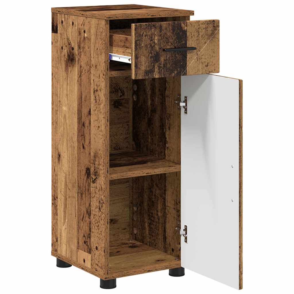 Badrumsmöbelset med låda 3 pcs Åldrat Trä 61 x 35 x 64 cm
