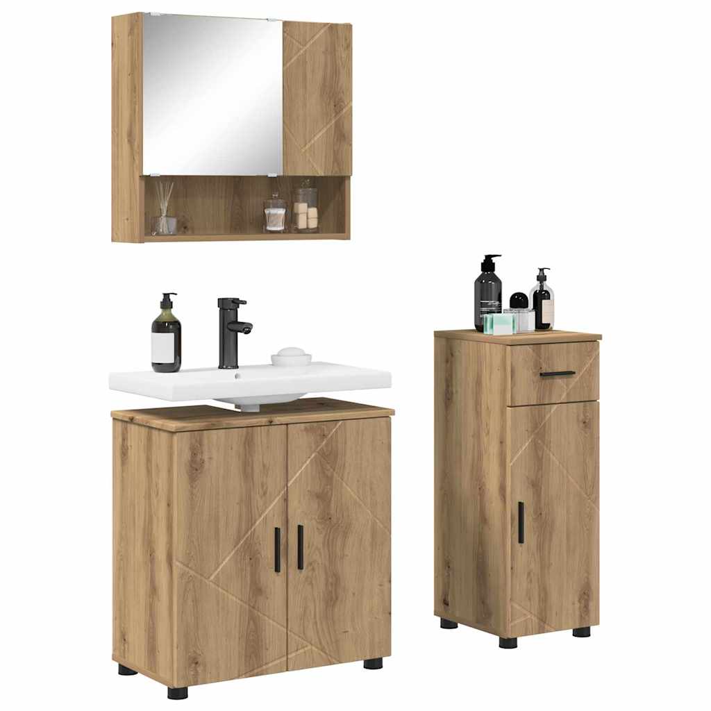 Badrumsmöbelset med låda 3 pcs Artisan Ek 61 x 35 x 64 cm