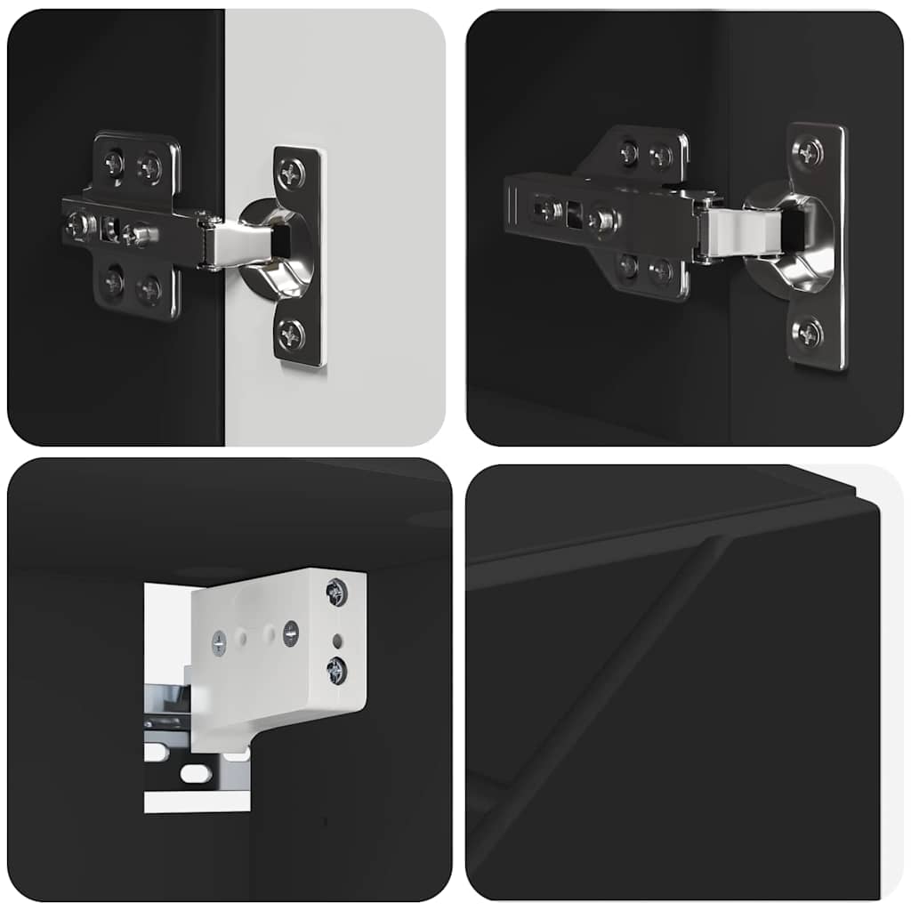 Badrumsmöbelset 4 pcs Svart 61 x 35 x 64 cm