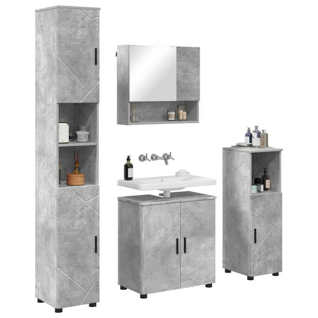 Badrumsmöbelset 4 pcs Betonggrå 61 x 35 x 64 cm