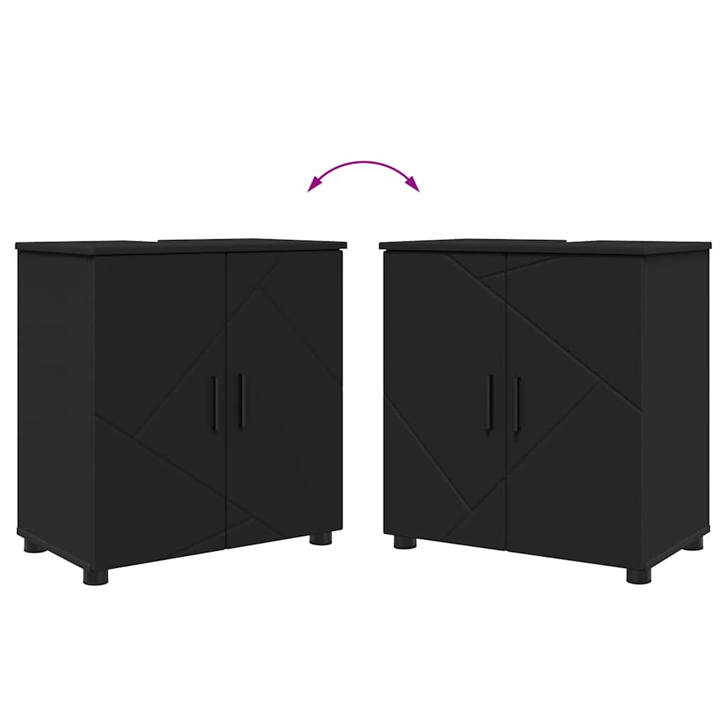 Badrumsmöbelset 4 pcs Svart 61 x 35 x 64 cm