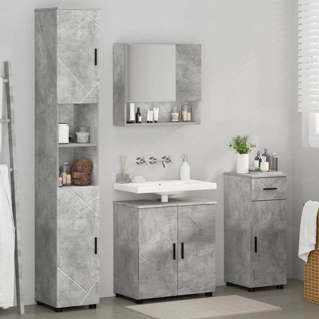 Badrumsmöbelset 4 pcs Betonggrå 61 x 35 x 64 cm